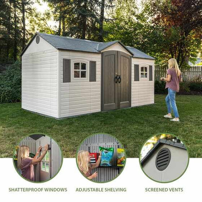 Lifetime Legacy 15×8 Plastic Storage Shed Kit w/ Floor